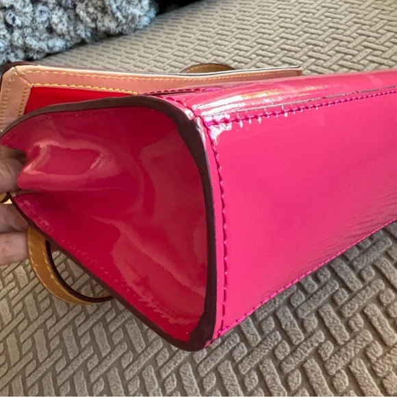 Dooney & Bourke Hot Pink Patent Leather Zip Crossbody Flap - Picture 15 of 16